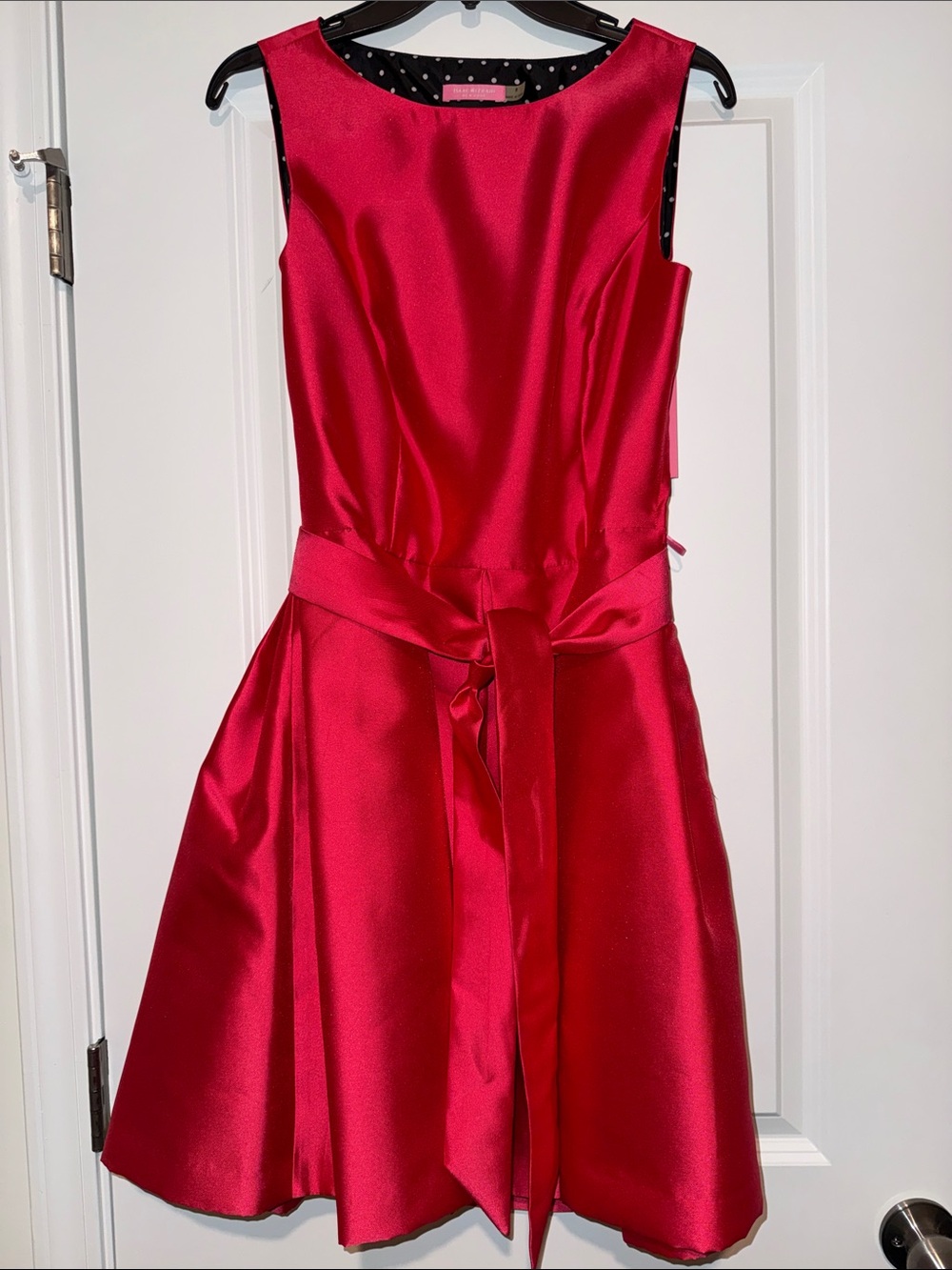 Isaac Mizrahi Pink Satin Womens' Bow Waist Party Dress